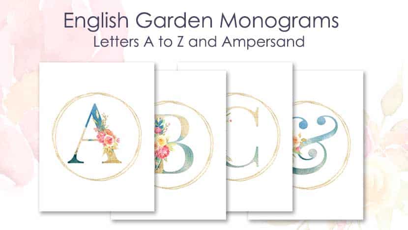 Printable Monogram Letters English Garden Monograms Post - The Printable Collection