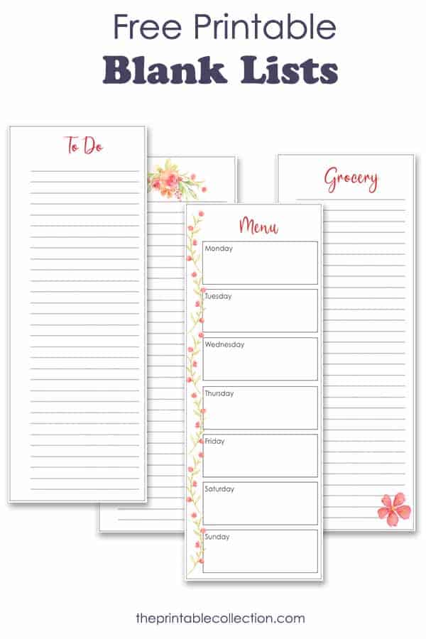 Printable Blank Lists Free To Download The Printable Collection