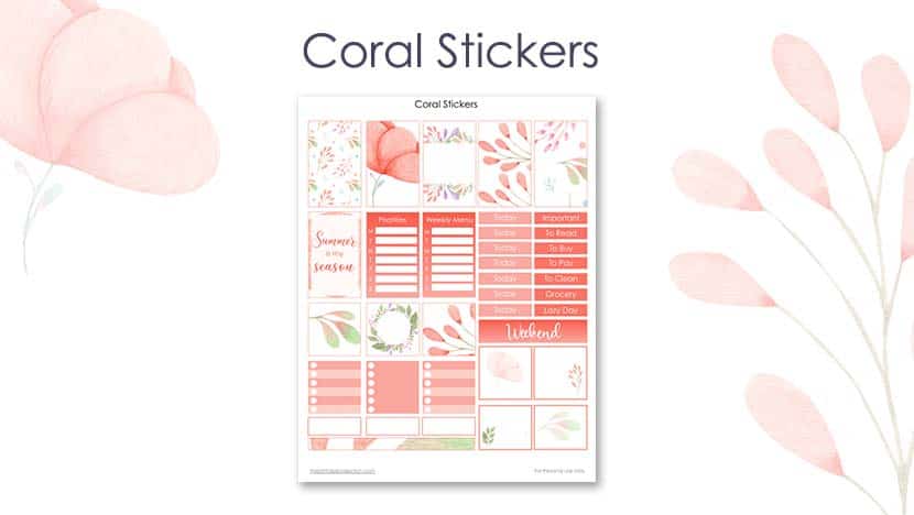 Free Cute Printable Stickers Coral Post - The Printable Collection