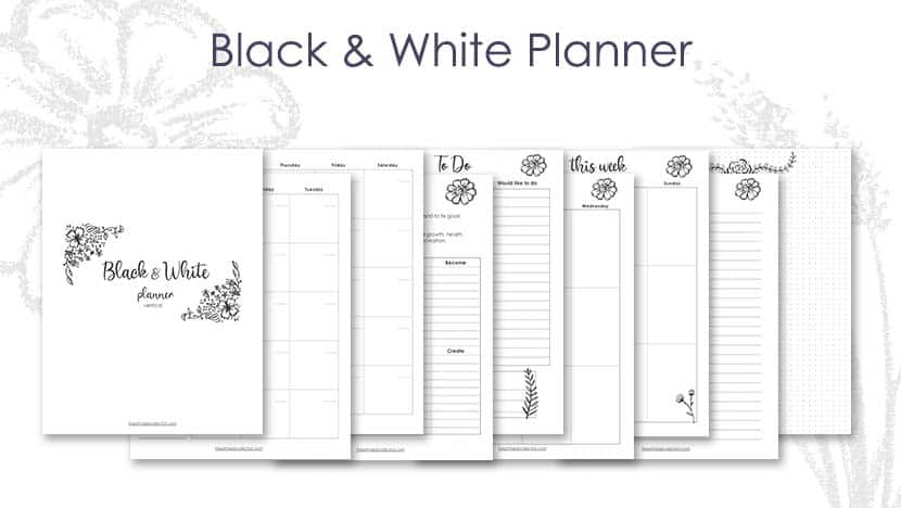 Free Black And White Planner Printable Post - The Printable Collection