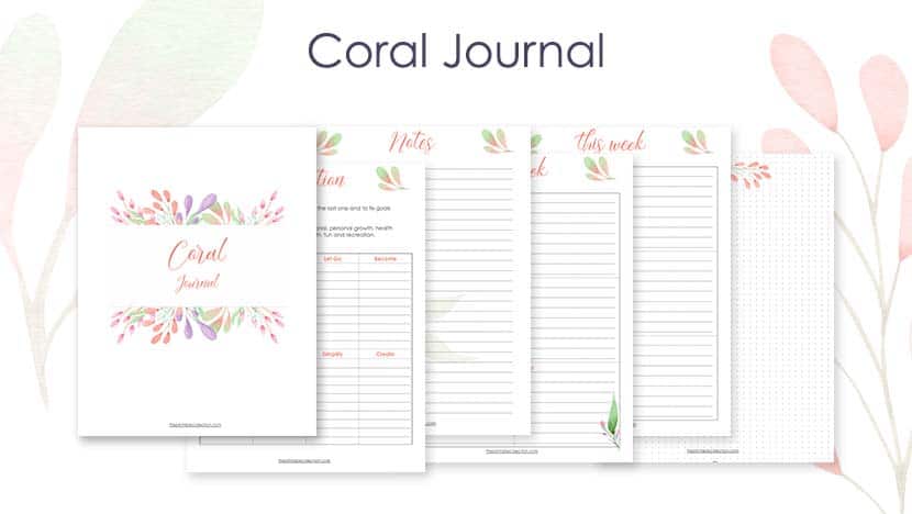 Free Printable Daily Journal Coral Post - The Printable Collection