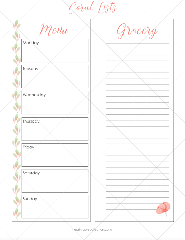 Download These Free Printable Coral Lists | The Printable Collection