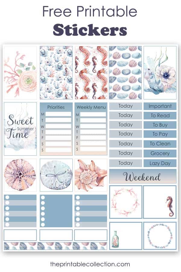 free printable stickers summer for your planner the printable collection