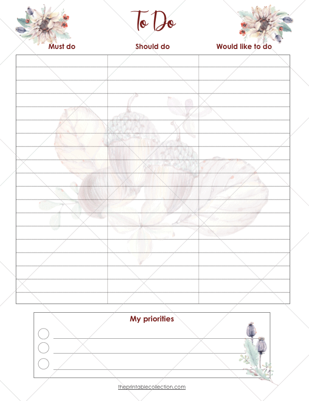 Early Fall Printable Planner For September | The Printable Collection