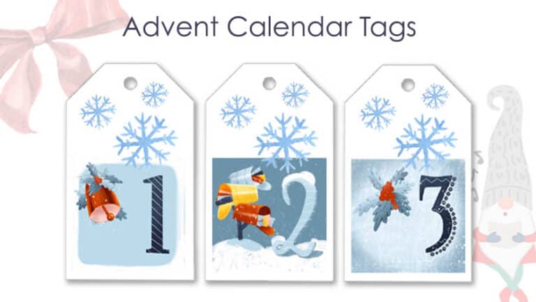 Printable Advent Calendar Tags (+ Merry Christmas Tags)  The Printable