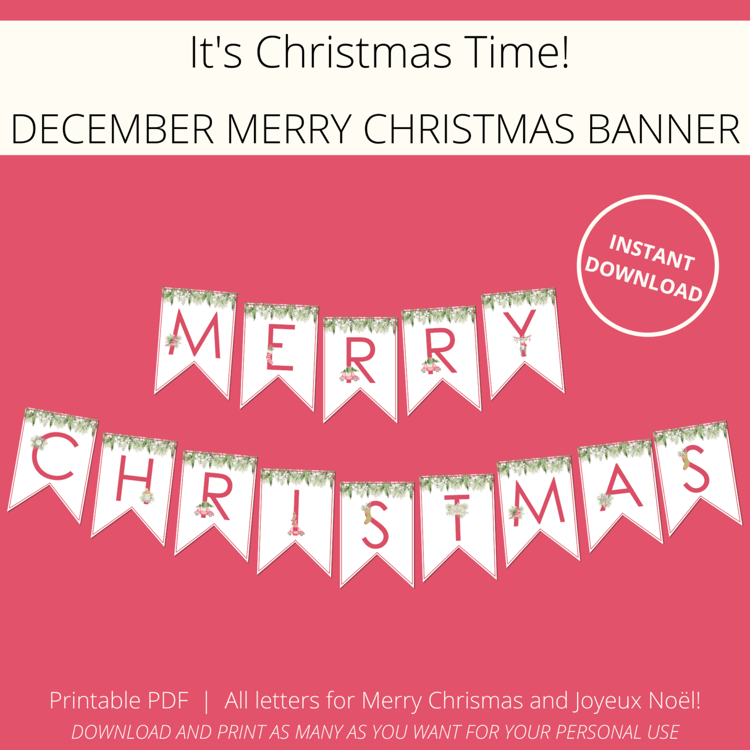 Printable Merry Christmas Banner Letters | The Printable Collection