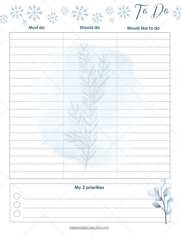 Free Printable Planner For January | The Printable Collection