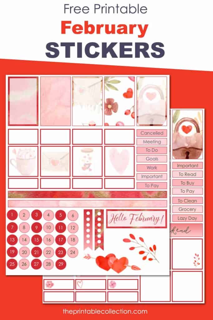February Sticker Pack: Valentine's Day Theme ⋆ The Petite Planner