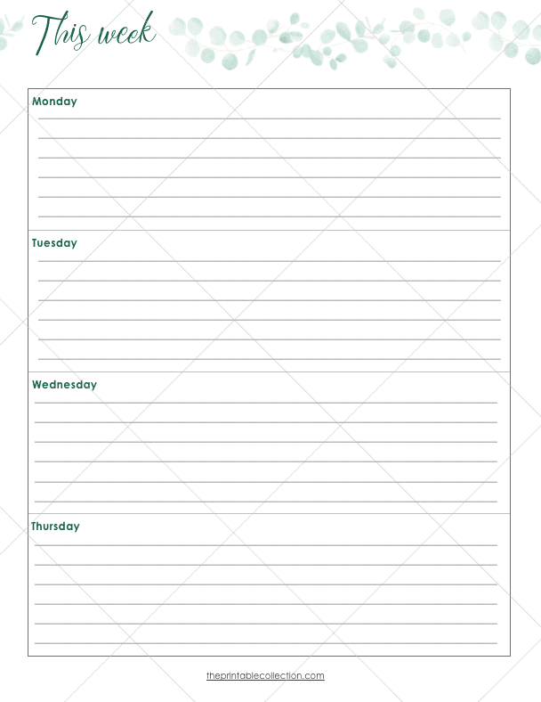 Free Printable March Journal Weekly Left Page - The Printable Collection