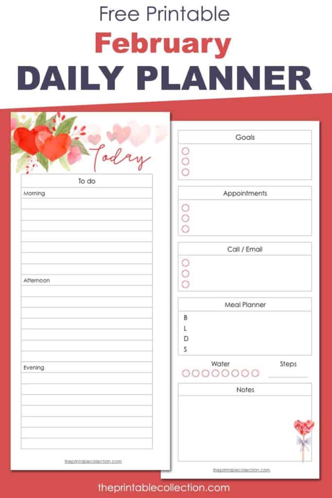 Free Printable Daily Planner For February | The Printable Collection