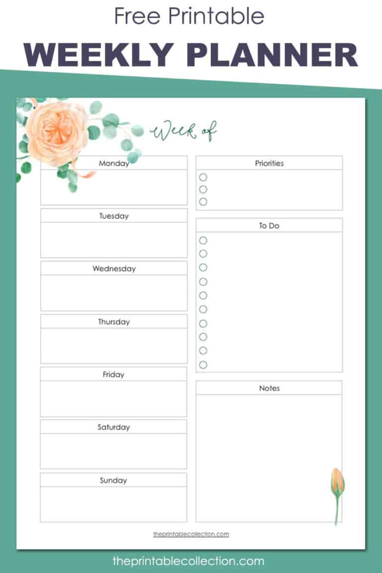 Printable Weekly Planner for March | The Printable Collection