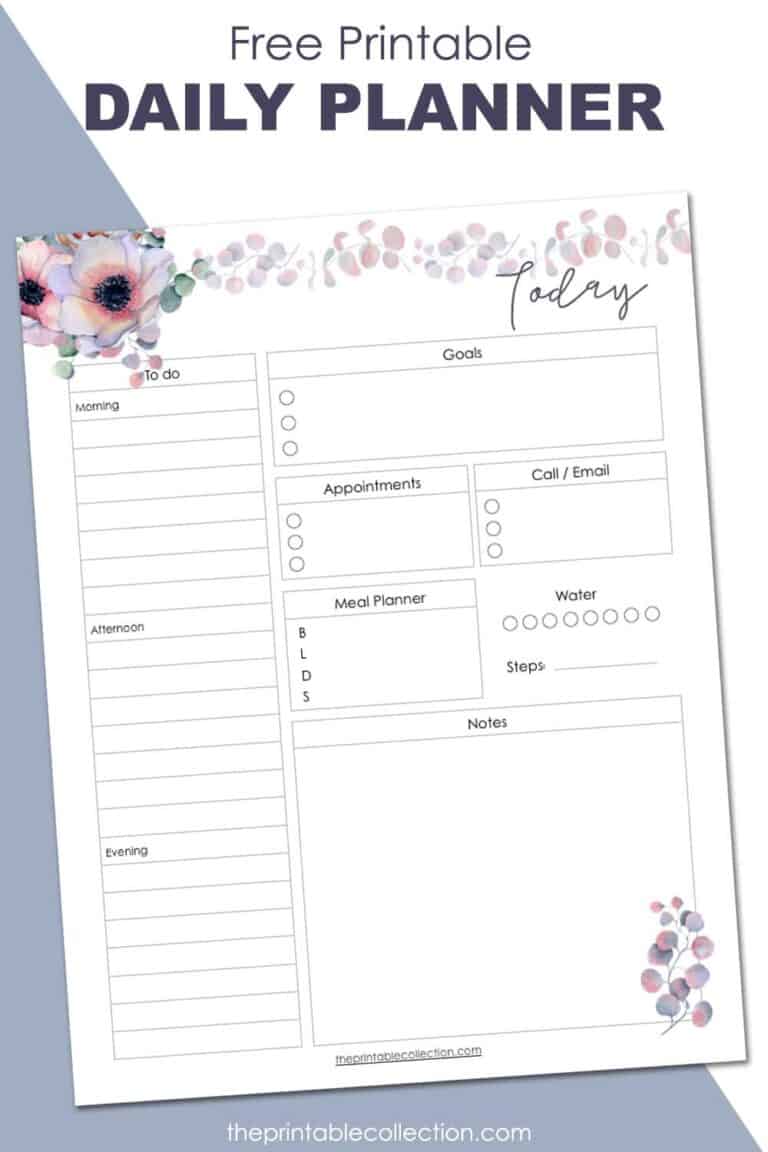 Printable Blooming Daily Planner | The Printable Collection