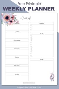 Printable Blooming Weekly Planner | The Printable Collection