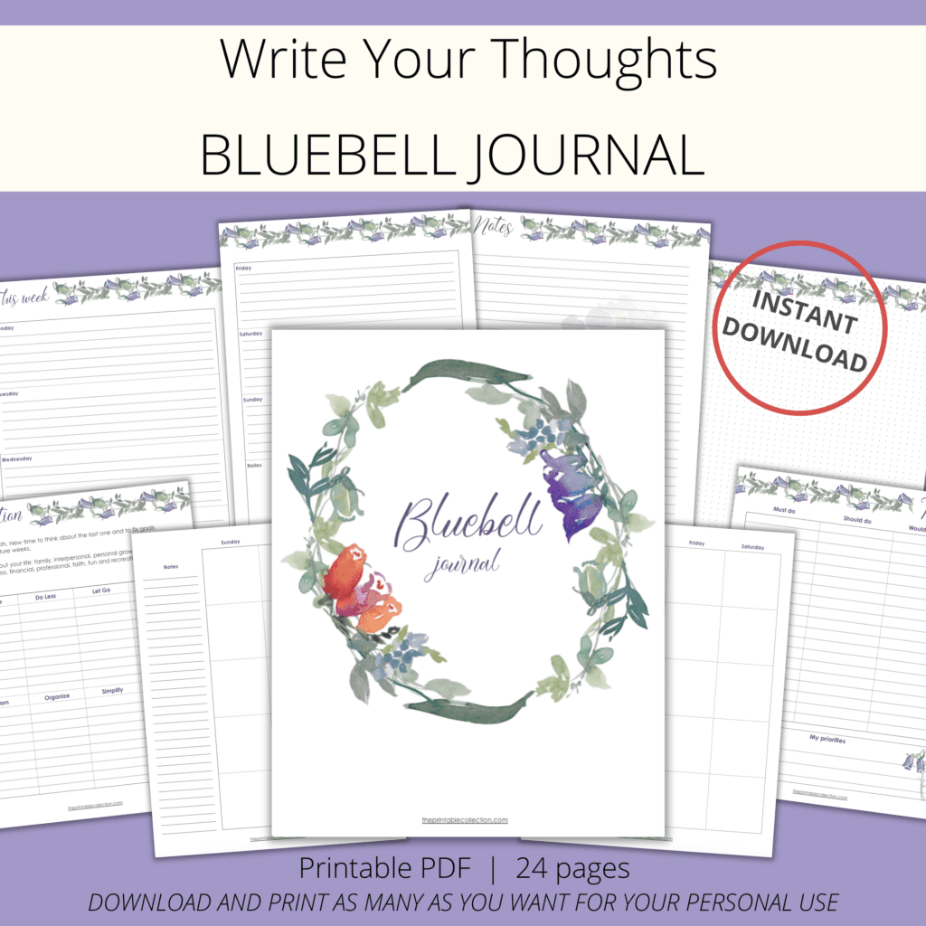 Printable Lavender and Purple Watercolor Bluebell Flowers - The Printable Collection