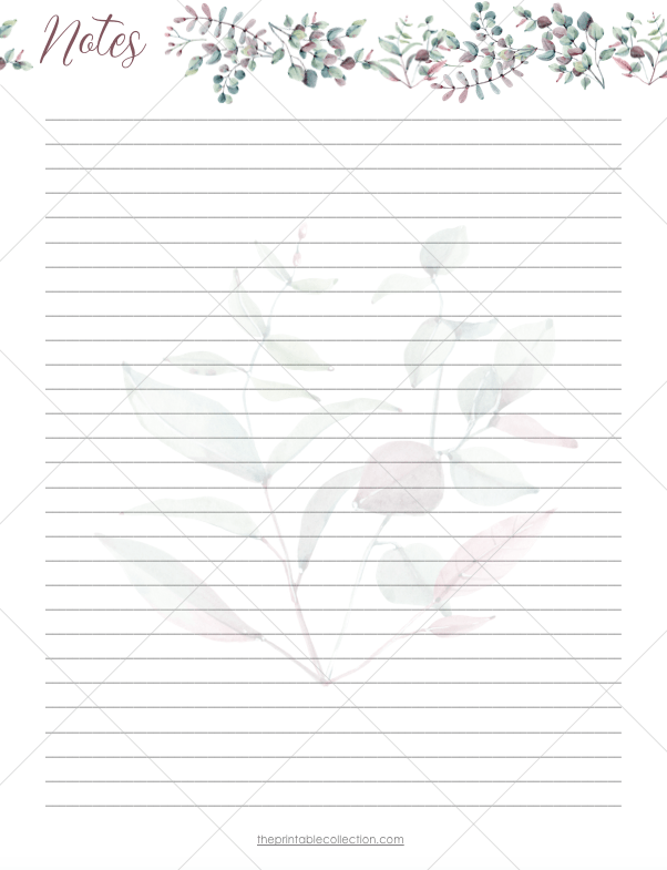 Free Printable September Planner Notes page - The Printable Collection