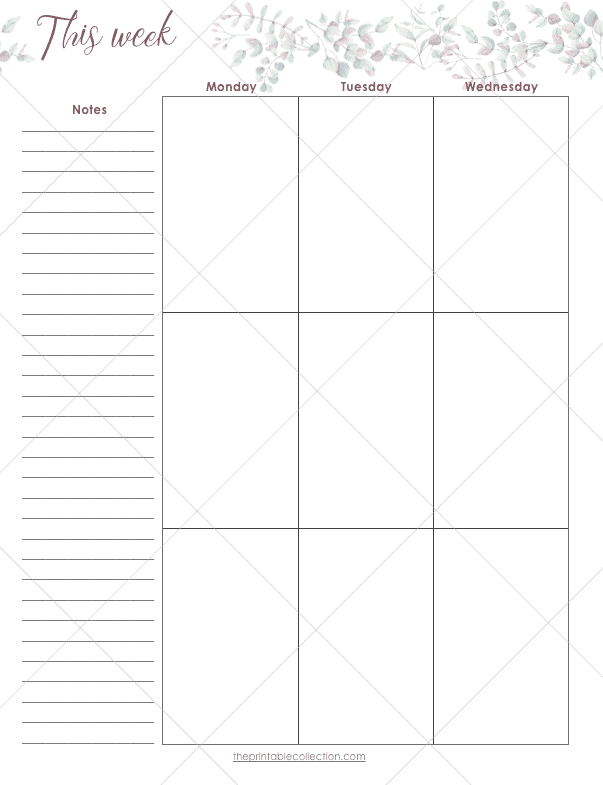 Free Printable September Planner Weekly Left page - The Printable Collection