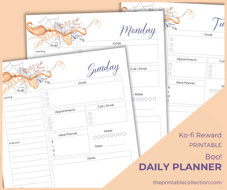 Printable Boo! Daily Planner | The Printable Collection