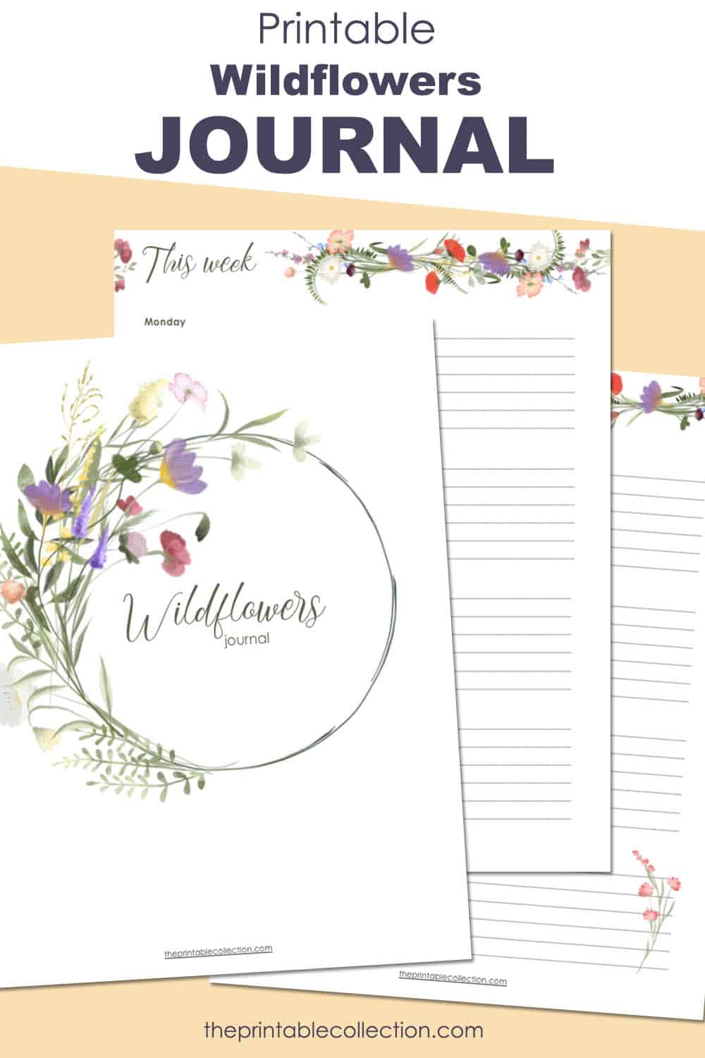 Printable Journal With Watercolor Wildflowers | The Printable Collection